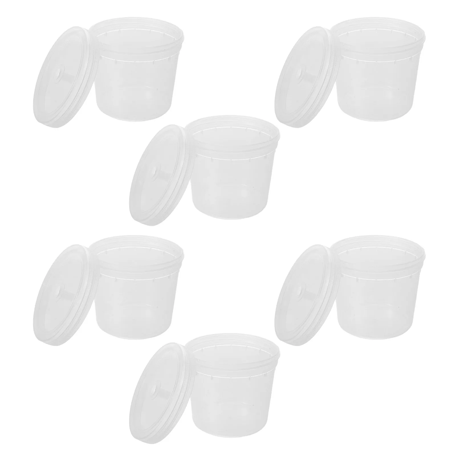 6個入り広口プラスチック試薬瓶、ラボサンプル保存用、480ml、透明通気キャップ付き容器、組織培養実験用