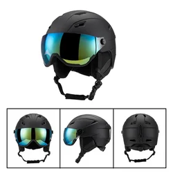 Capacete integralmente moldado com óculos, Capacete de esqui feminino, Snowmobile e Skate, esporte ao ar livre, homens e mulheres