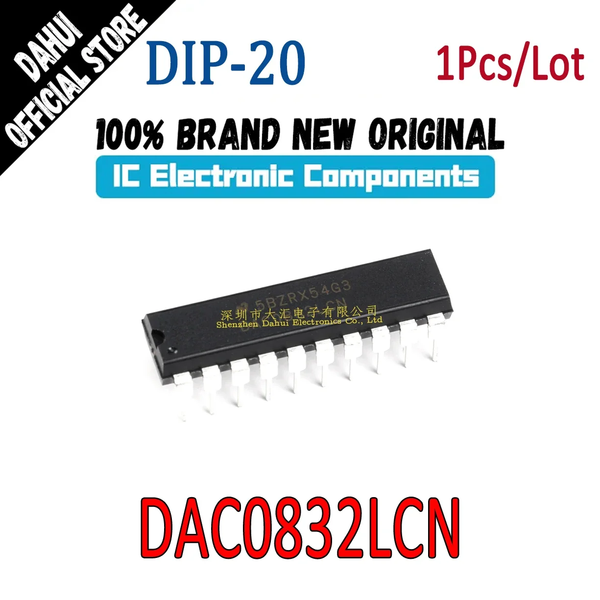 

DAC0832LCN DIP-20 8-bit digital-to-analog converter chip IC Brand New Original In Stock