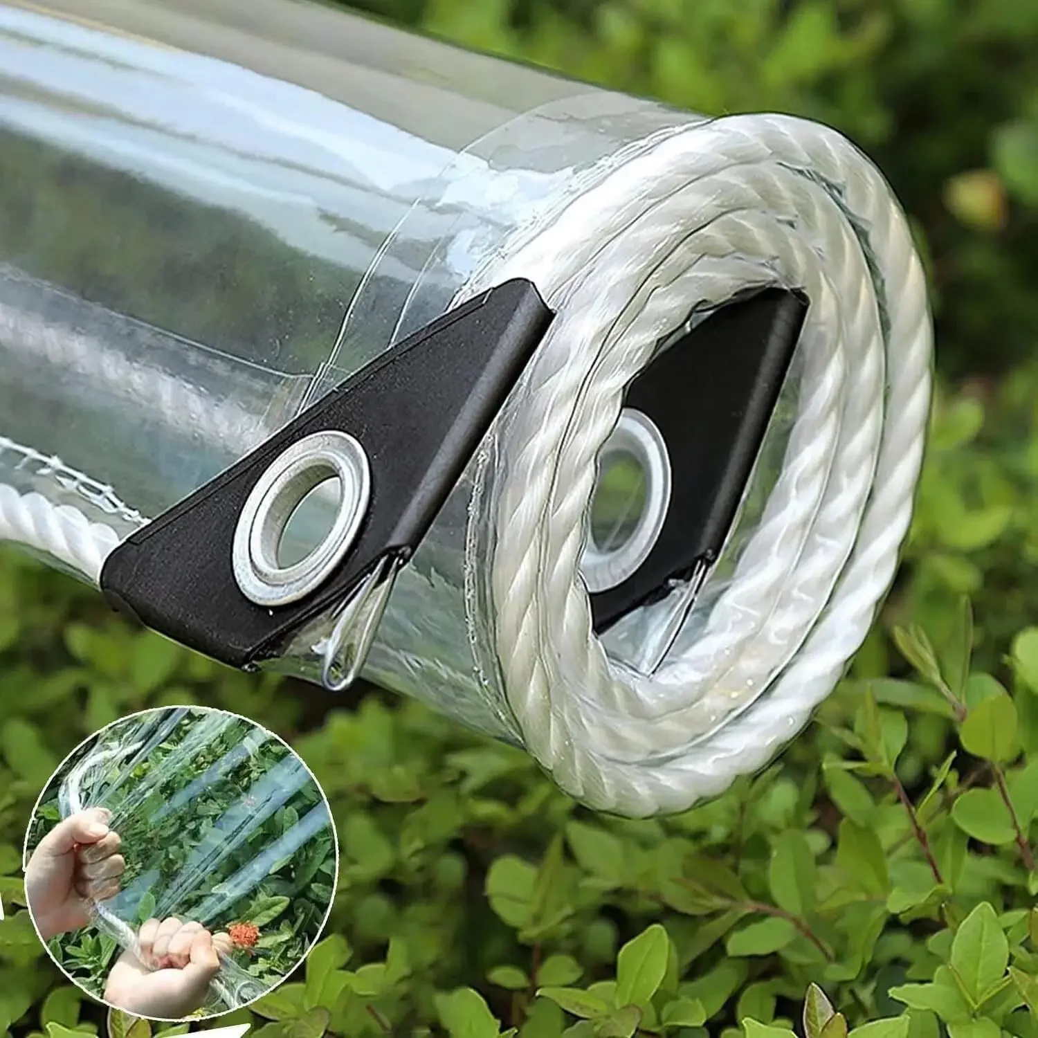 Clear Tarp,6x20ft Clear Tarps Heavy Duty Waterproof with Reinforced Edge, PVC Vinyl Tarpaulin Enclosure,14 Mil Clear Tarps