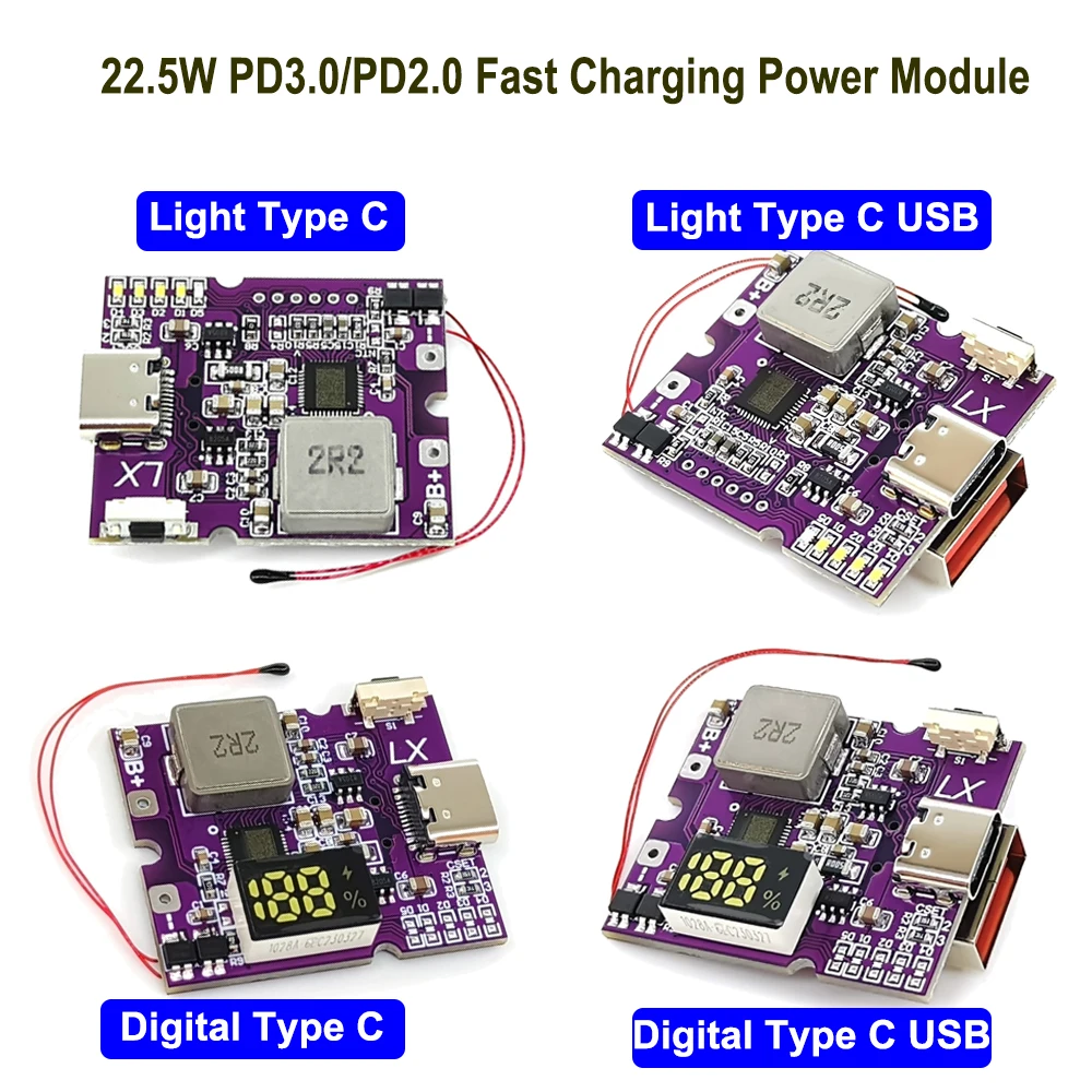 Mini fast charging Model 22.5W Charging Treasure Two-way Fast-harging Mobile Power Module Circuit Board DIY Motherboard Sets