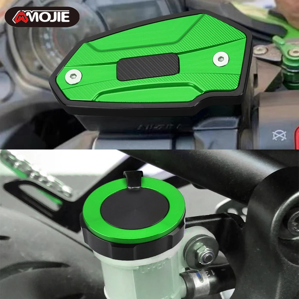 Motorcycle Z500 Ninja 500 Front Rear Brake Fluid Reservoir Cap Oil Cover For Kawasaki Ninja500 Z 500 SE 2024 2025 Accessories