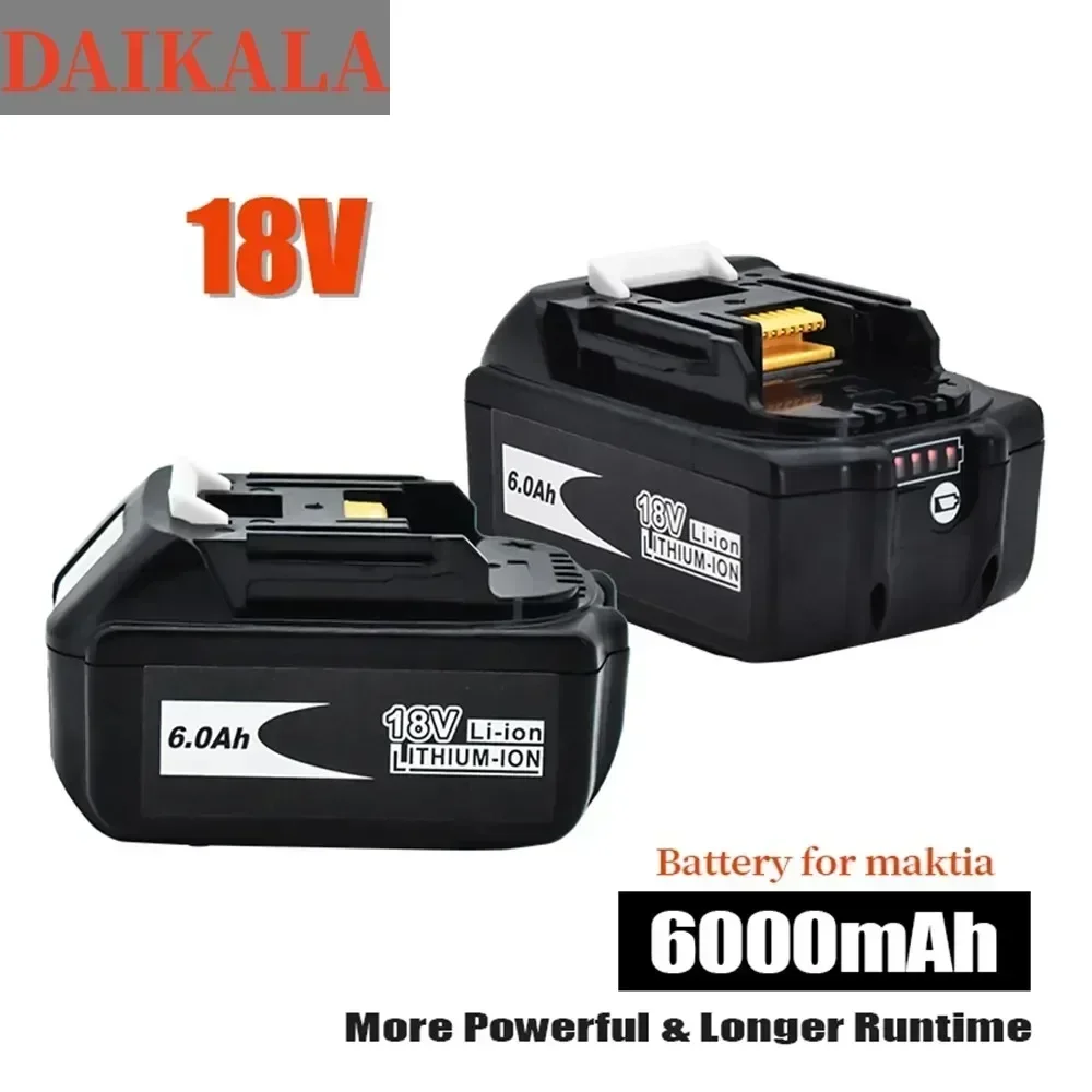 Tool Battery Original Makita18V 6.0Ah Lithium-ion Rechargeable Power Tool Battery, Replacing LXT BL1860B BL1860 BL1850