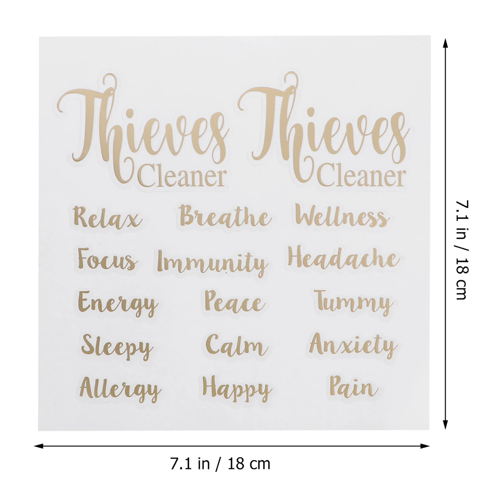 

6 Sheets Vinyl Essential Oil Labels Bottle Stickers Waterproof Perfume for Bottles Applique Golden Pvc Tabs