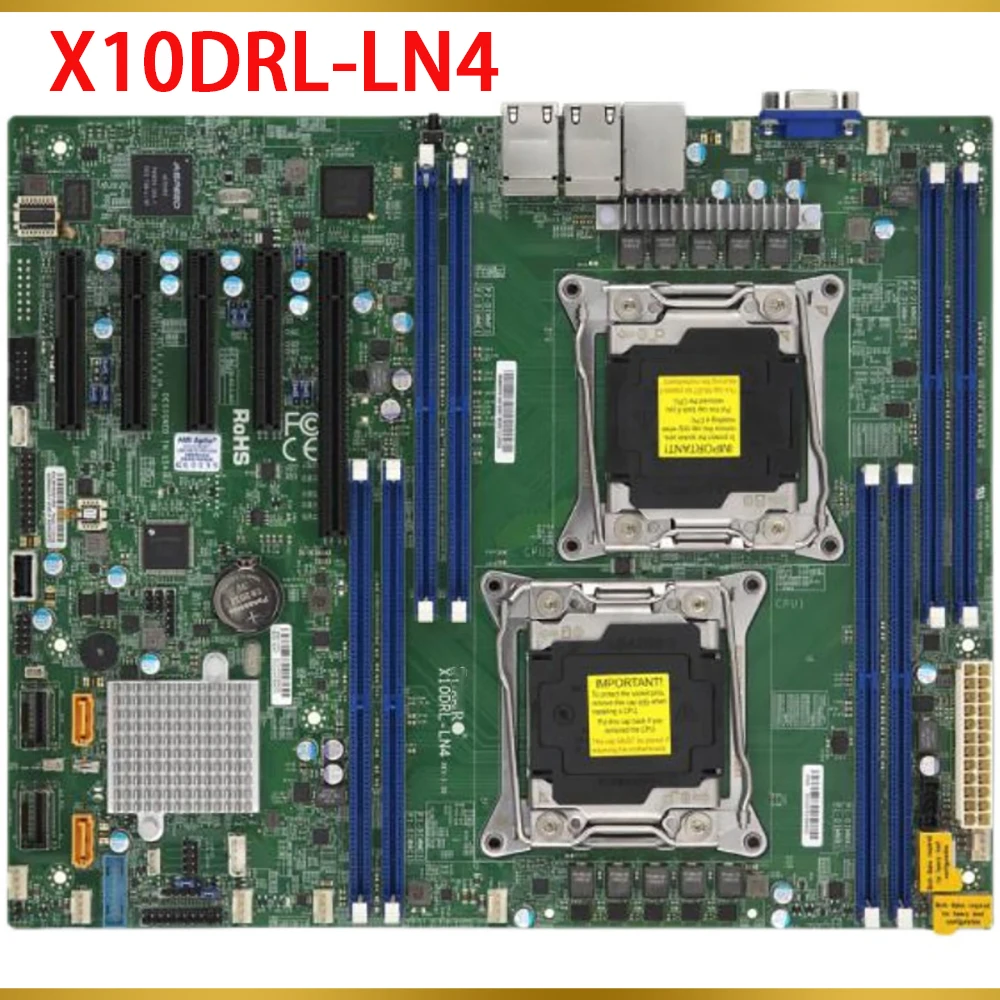 For Supermicro Dual-channel Server Quad 1GbE LAN IPMI 2011 Pin C612 X10DRL-LN4