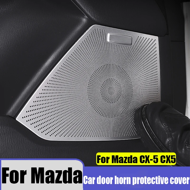 

For Mazda CX-5 CX5 2017-2025 stainless steel car door horn protective cover car interior decoration and modification supplies