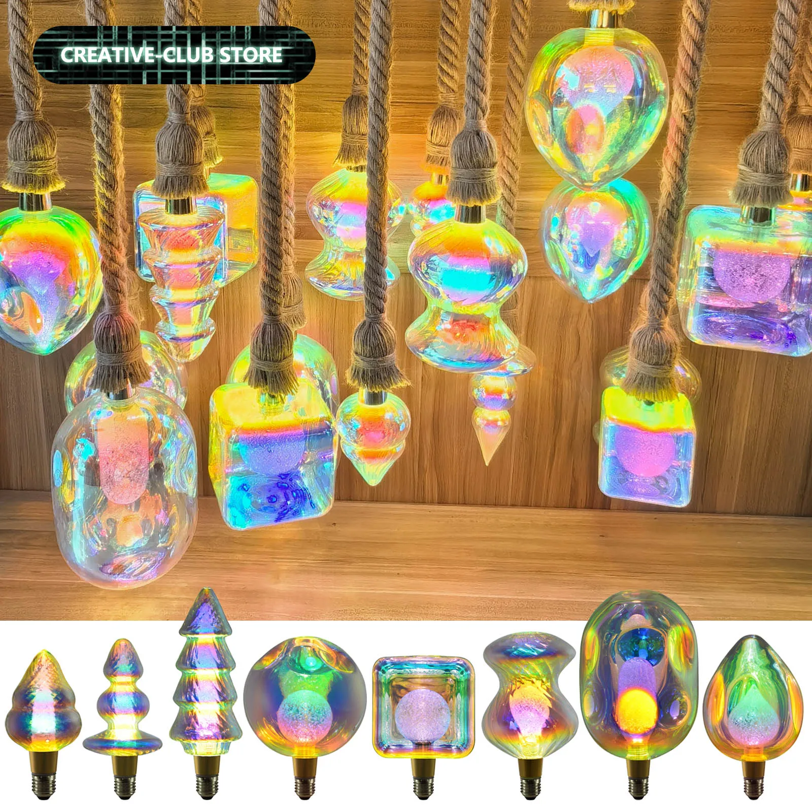 

Originality Retro Vintage Edison Bulb Industrial Decor Bulb Lamps E27 3W AC220V Colorful LED Lamp For Bedroom Ambient Light