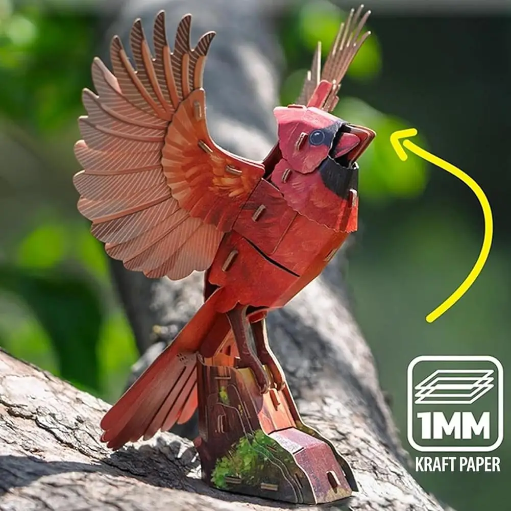Rompecabezas modelo de pájaro 3D, Kits de modelos educativos de papel, regalo para adultos, adolescentes, aficionados, juegos cerebrales hechos a mano, juguetes, decoración de exhibición para el hogar