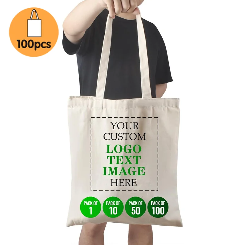 

100 шт. Оптовые холщовые сумки на заказ, большие женские дизайнерские сумки-шопперы через плечо, настраиваемые сумки-тоут для покупок