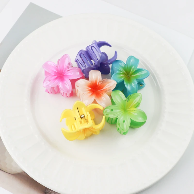 

6Pcs/set Colorful Flower Small Hair Claw Beach Hair Clips Applicable To Thick Thin Vacation Hair Accessories for Women Girl