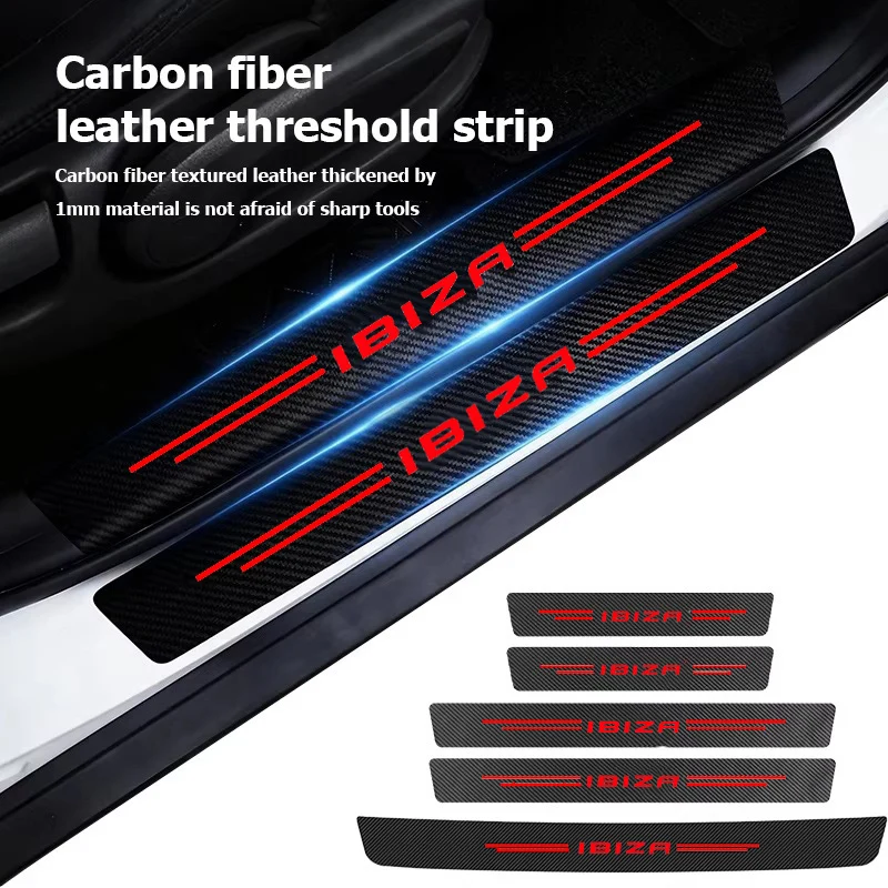 Car Door Threshold Anti Scratch Wear‑Resistant Stickers Rear Trunk Bumper Guard Decals For SEAT Ibiza Interior Auto Accessories