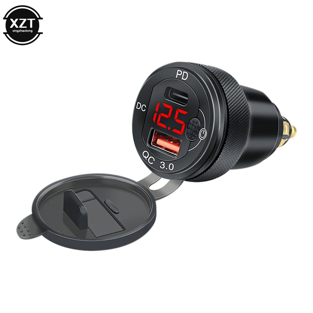 Cargador de motocicleta para coche, adaptador de carga de aleación de aluminio, doble USB, PD, 12-24V, QC3.0, accesorios para coche BMW, nuevo