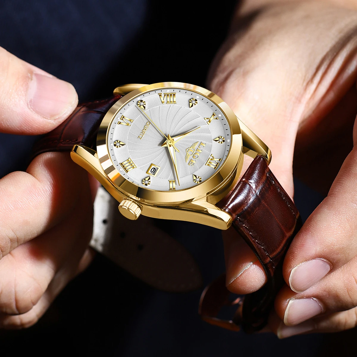LIGE Casual Watch For Women Top Brand Luxury Brown Leather Waterproof Date Quartz Ladies Watches Fashion Luminous Watch Women
