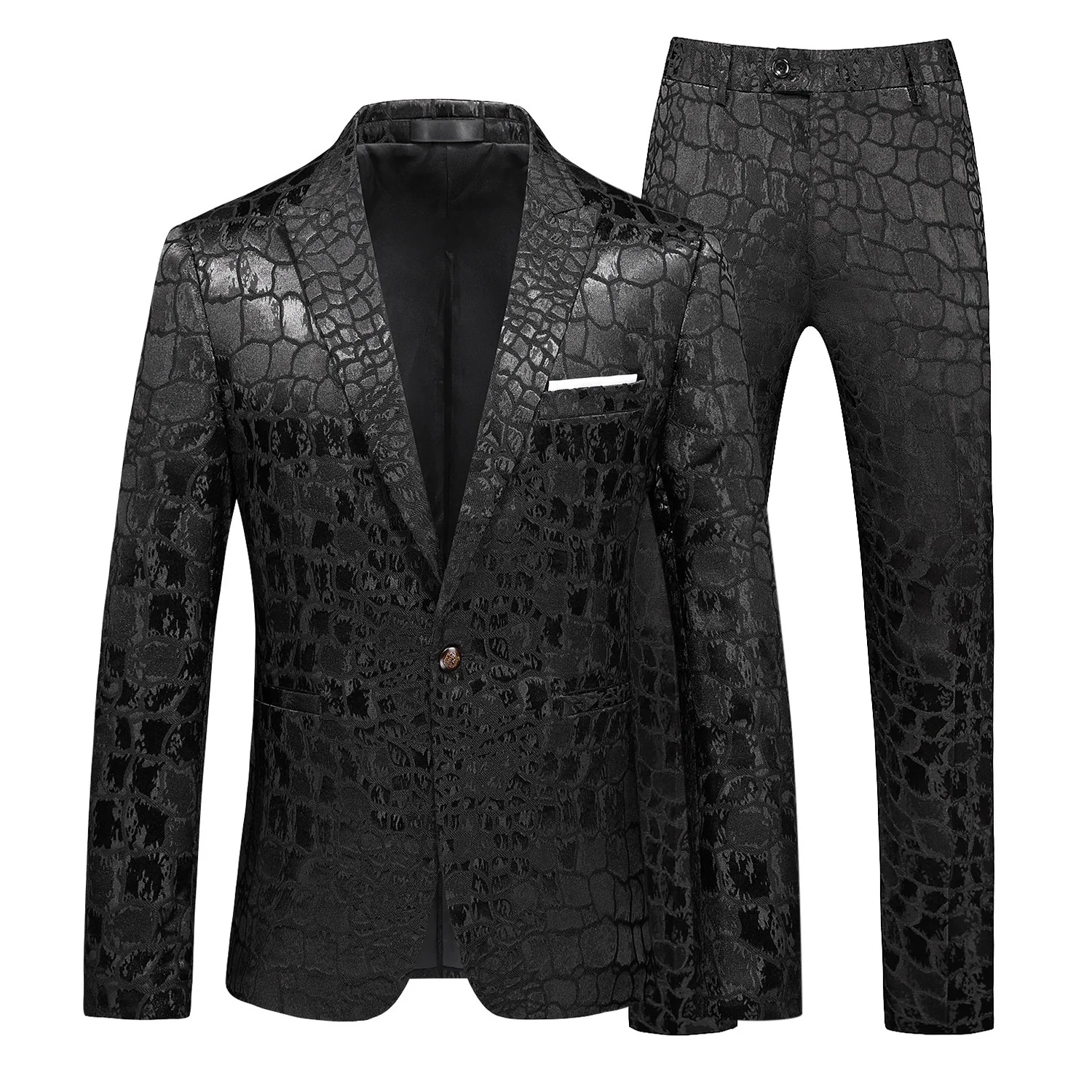 

H114 Customized Temperament Fashion Business Jacket Suit Set Comfortable Men's Formal Suit Groomsman Pure Color