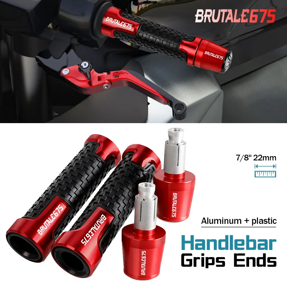 

FOR BRUTALE675 Brutale 675 2012-2018 2019 2020 2021 Motorcycle Non-slip Handle Bar Handlebar Grip End Cover Cap Hand Grips CNC