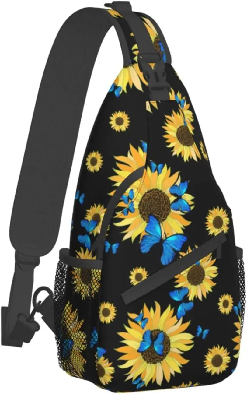 Sac à dos à bandoulière tournesol pour hommes et femmes, initié, poitrine, décontracté, voyage, randonnée, salle de sport