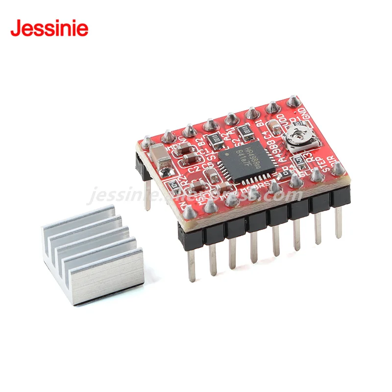 10Pcs/1pc A4988 Stepper Motor Driver Module Driver Board 3D Printer Accessories with Heat Sink