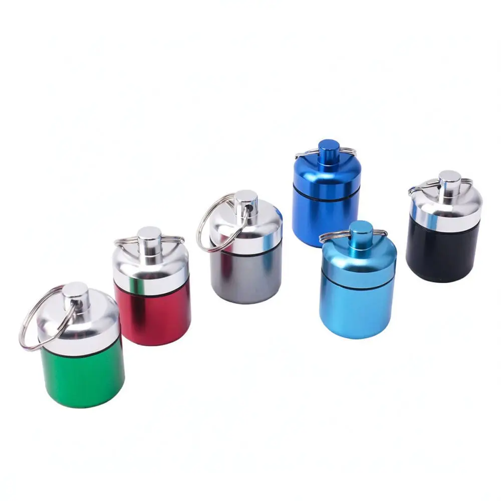 Compact Aluminum Storage Jar Metal Keychain Pill Container Waterproof Case For Daily Portable Use Earplugs Small Items