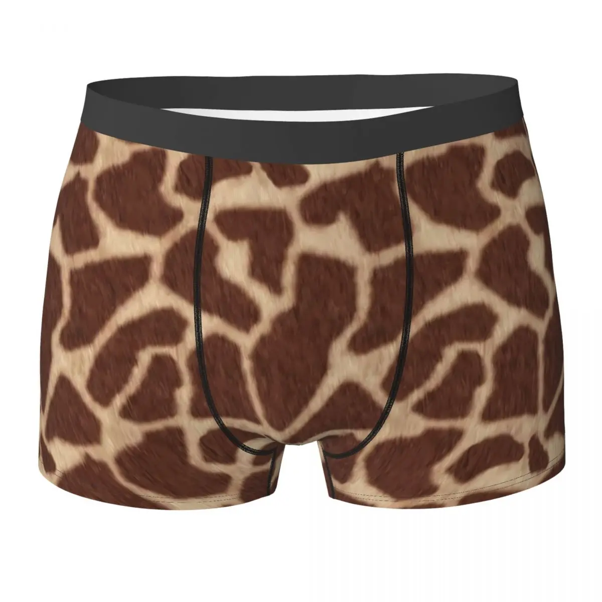 Giraffe Print Underwear Brown Animal Printing Trunk Hot Men Panties Comfortable Shorts Briefs Gift