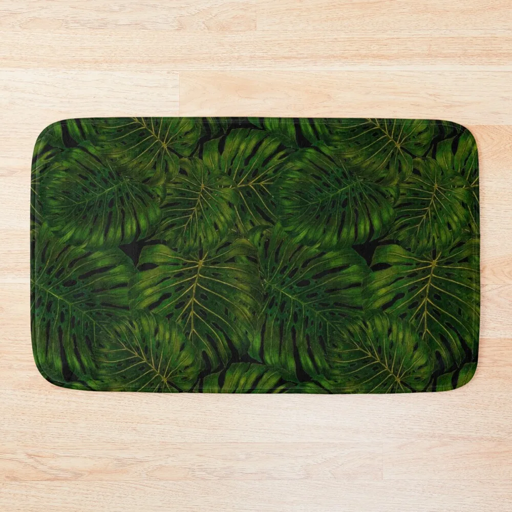 

Tropical seamless pattern with monstera leaves Bath Mat Bathroom Slip Bathroom Interior For Bathroom And Toilet Mat