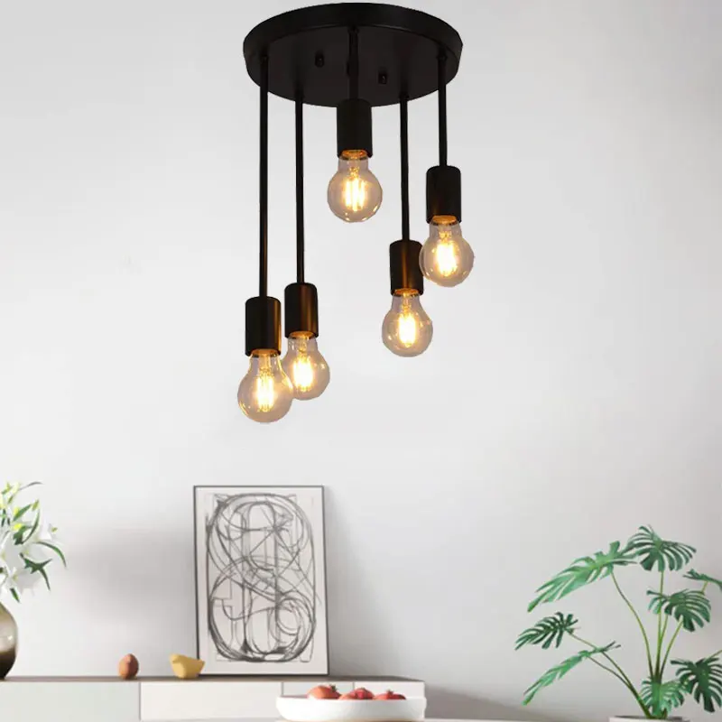 الرجعية متعدد الألوان الحديد السقف معلقة مصباح غرفة المعيشة مزرعة المدخل غرفة الطعام المطبخ غرفة نوم شرفة الخفيفة #1