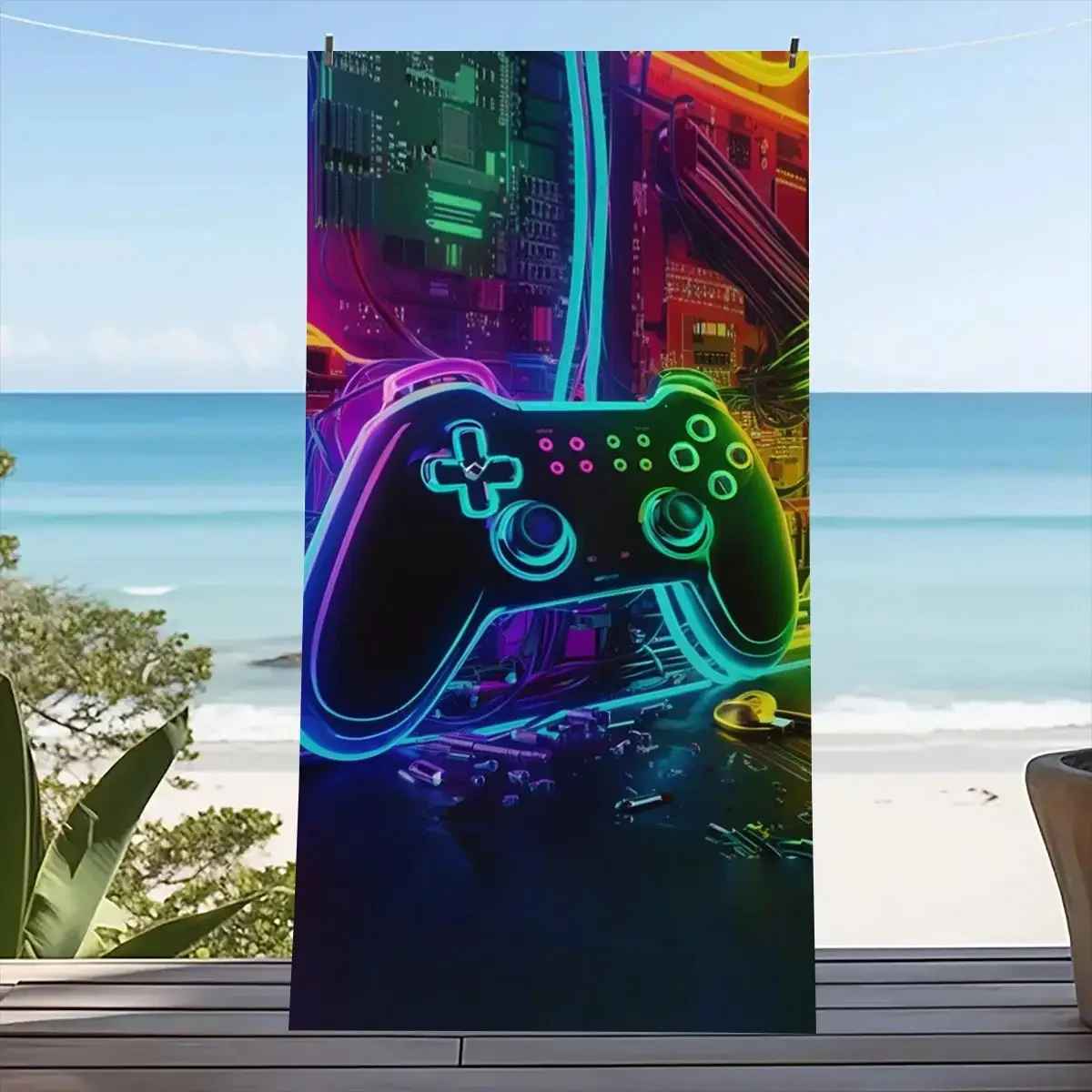 Beach Towel Neon Ga… - image