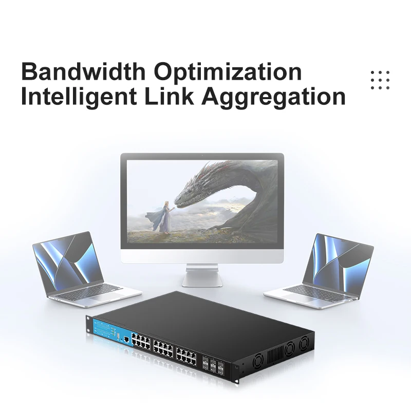 Bullscom 30-Port Multi-Gigabit Layer 3 Managed Network Switch 24x 2.5G RJ45+ 6x 10G SFP+ Rack-Mounted for High-Speed Data Center