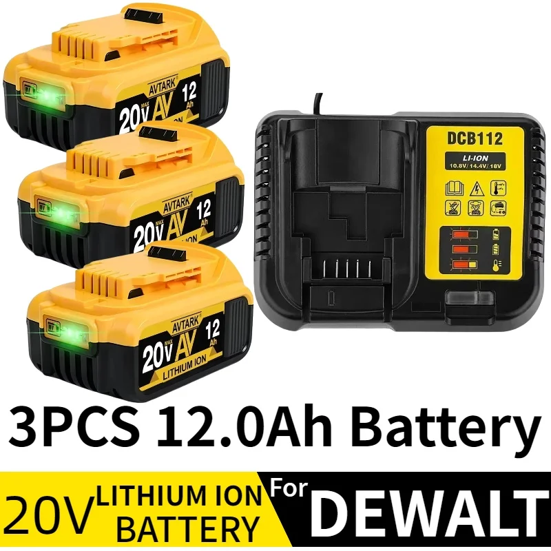 

100% Original 20V for DEWALT Batteries 20V Battery MAX Premium8.0Ah Lithium Ion Power Tool Batteryfor DCB206 DCB207 DCB204