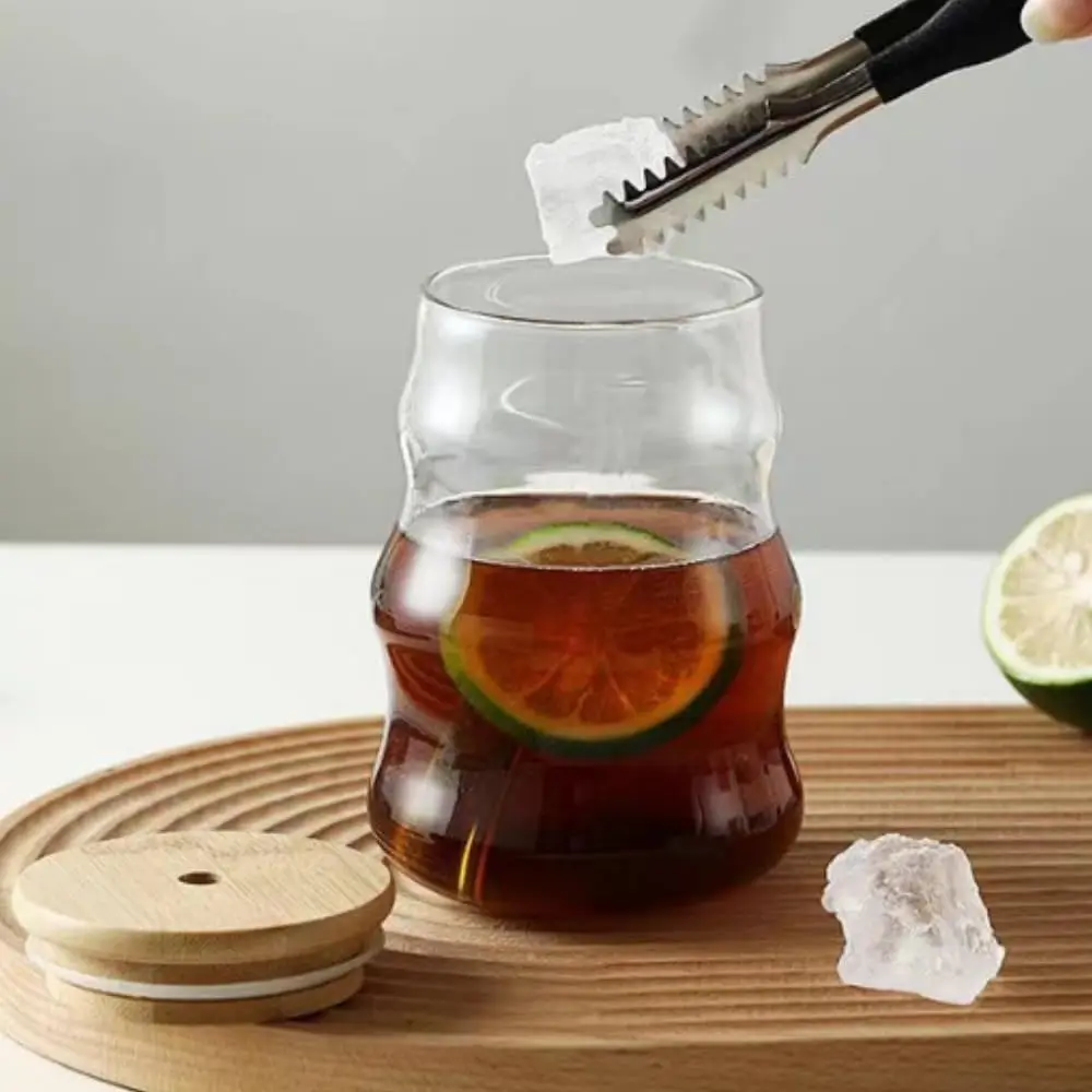 550 مللي إبريق عصير الحليب الشفاف القهوة القدح شاي فقاعات أكواب زجاجية مضلعة أكواب البيرة الفراولة درينكوير كوب للحزب #4