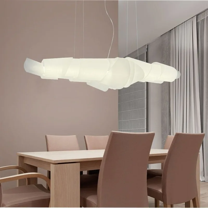 Post-modern wabi-sabi cream style restaurant chandelier, designer creative long bar table lamp, personalized simple chandelier