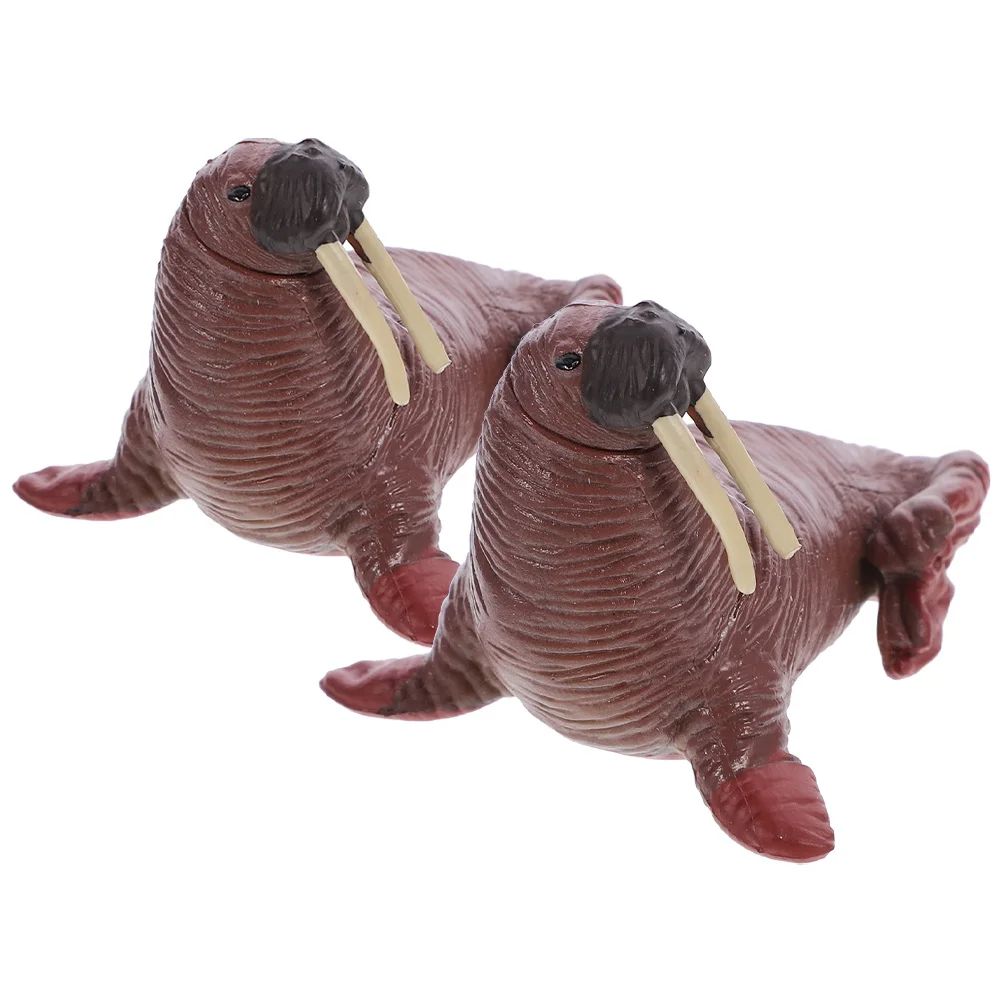 

2Pcs Realistic Resin Walrus Sea Animal Decoration Small Simulation Desktop Ornament Marine Animal Educational Cognitive Display
