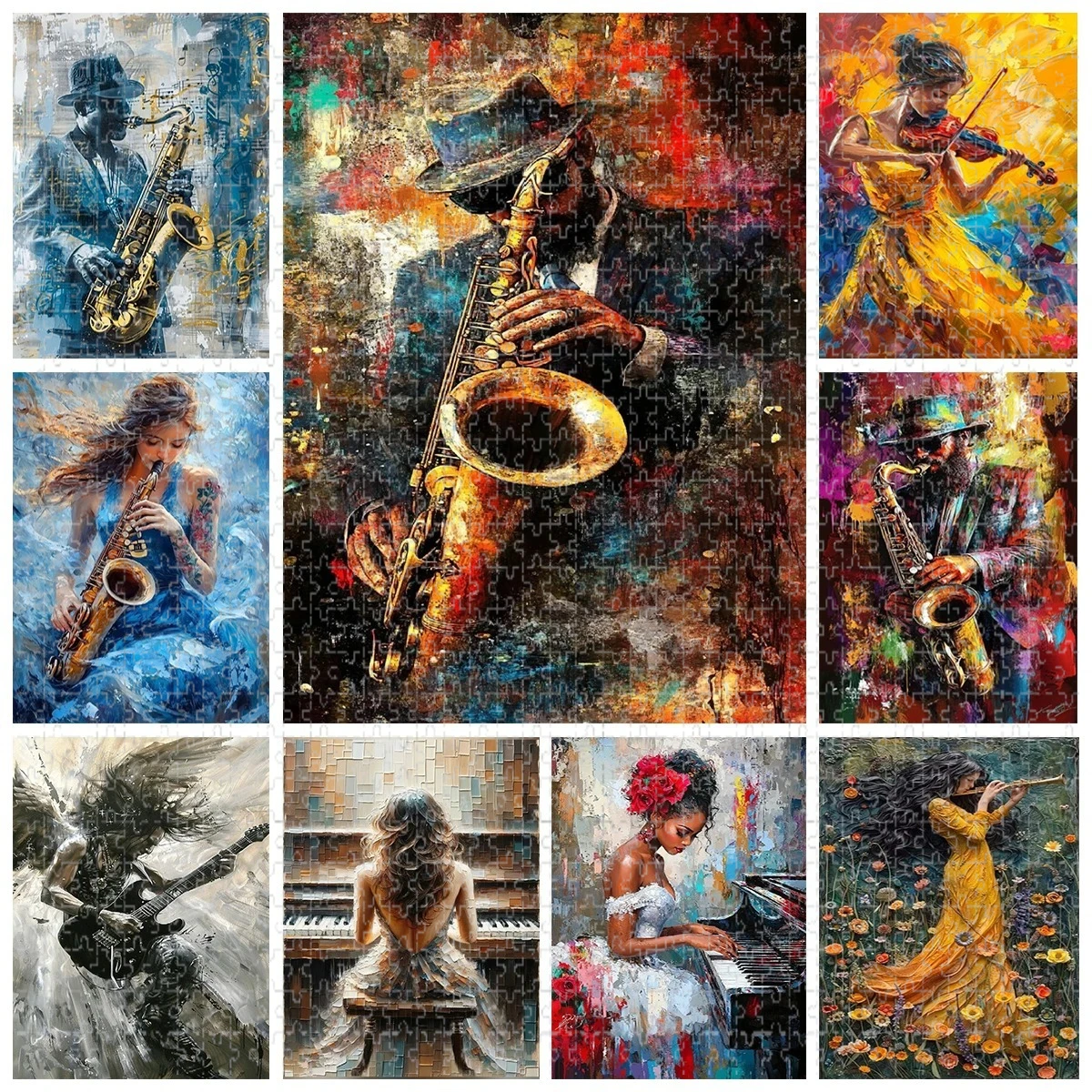 

1000 PCS Puzzle Saxophone Piano Musical Instrument Playing Diy for Adults Beginners - Handmade, Gifts Home Decoration Games Toy