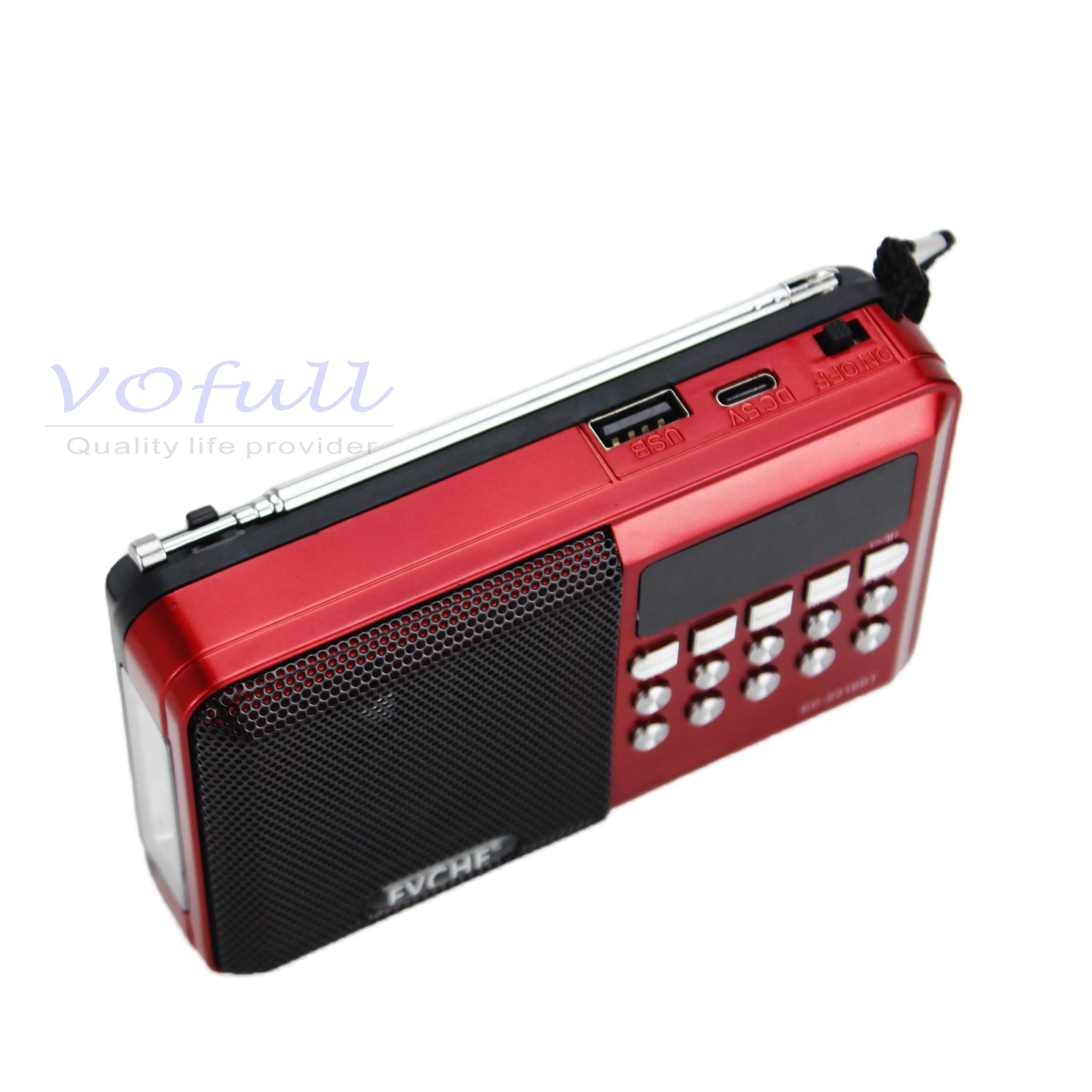 Vofull Retro FM Radio FM/AM  Rechargeable Battery Radio  LED Digital Radio