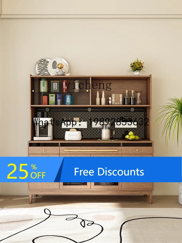 

LYY Solid Wood Sideboard Simple Modern Living Room Light Luxury Storage Cabinet Multi-Functional Kitchen