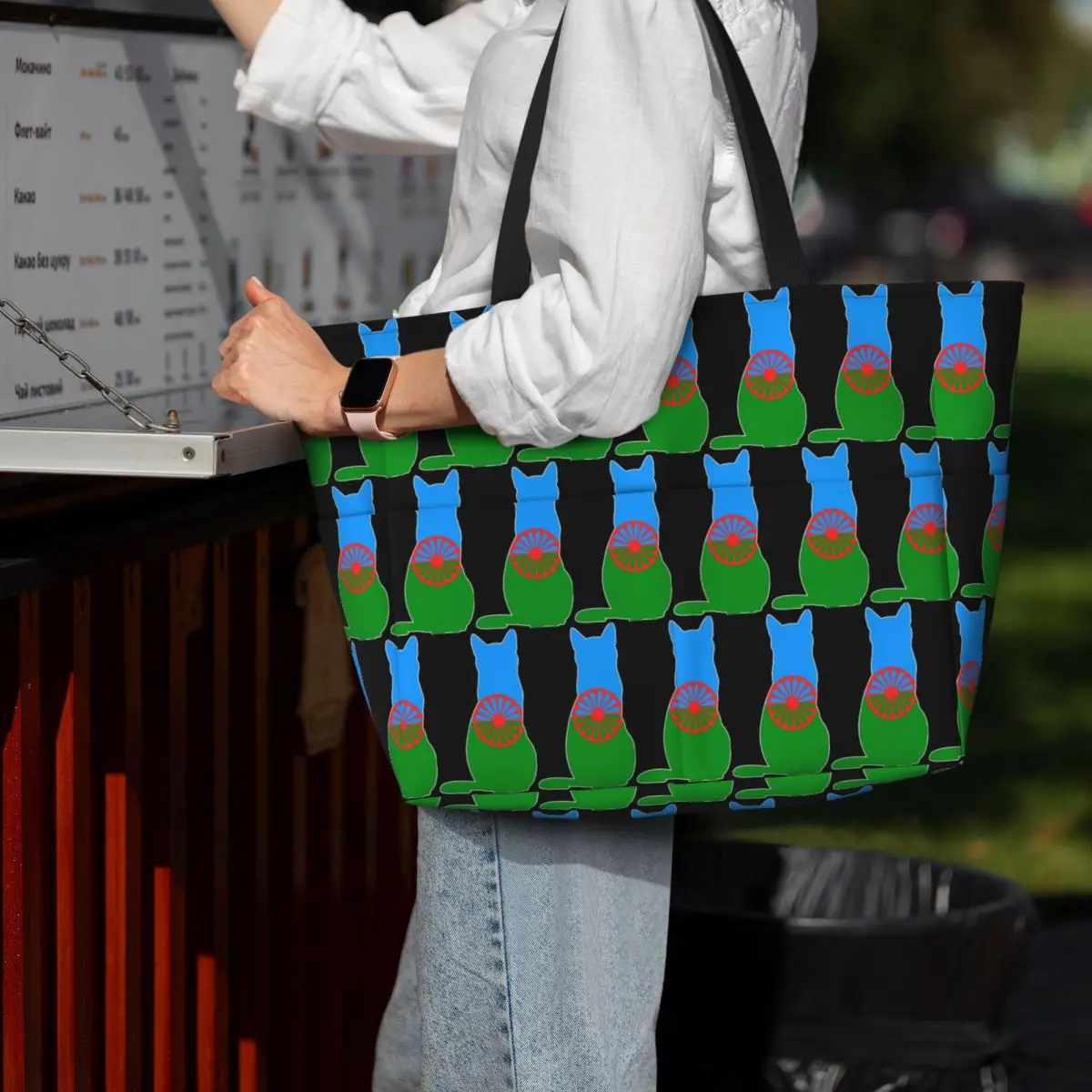 

Romany Gypsy Flag Beach Tote Bag Sport Gym Yoga Duffle Large Tote Bag Women Travel Bag Fitness bag