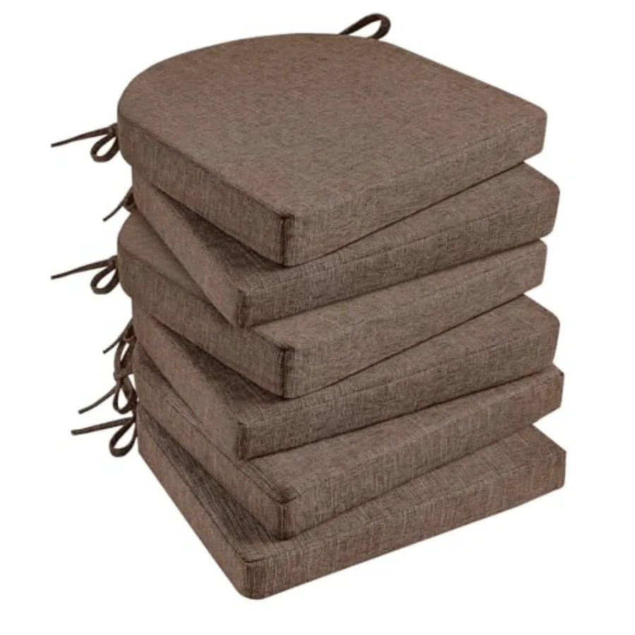 

Chair Cushions for Dining Chairs 6 Pack Kitchen Chair Cushions with Ties and Non Slip Backing 16 x 16 inches Chair Pads for Din