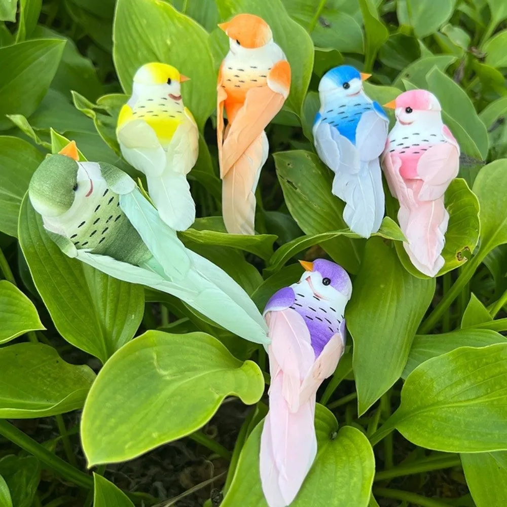 6/5pcs Garden Landscape Decor Simulation Birds Colorful Photography Props Artificial Birds Home Decor Crafts Tree Ornaments