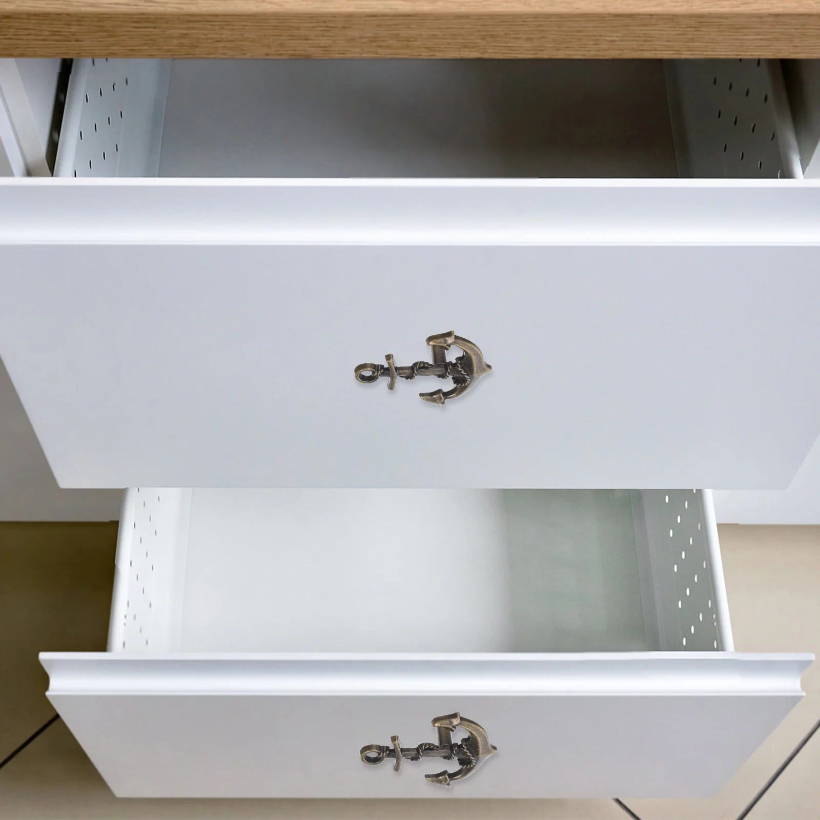 

4Pcs Vintage Ship Wheel Anchor Cabinet Handles Retro Drawer Pulls Decorative Knobs for Dresser Wardrobe Closet Furniture