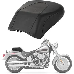 Motorcycle Black Leather Rear Passenger Pillion Seat for Harley Davidson FLSTF Fat Boy 2005 2006 2007 2008 2009 2010 2011 2012