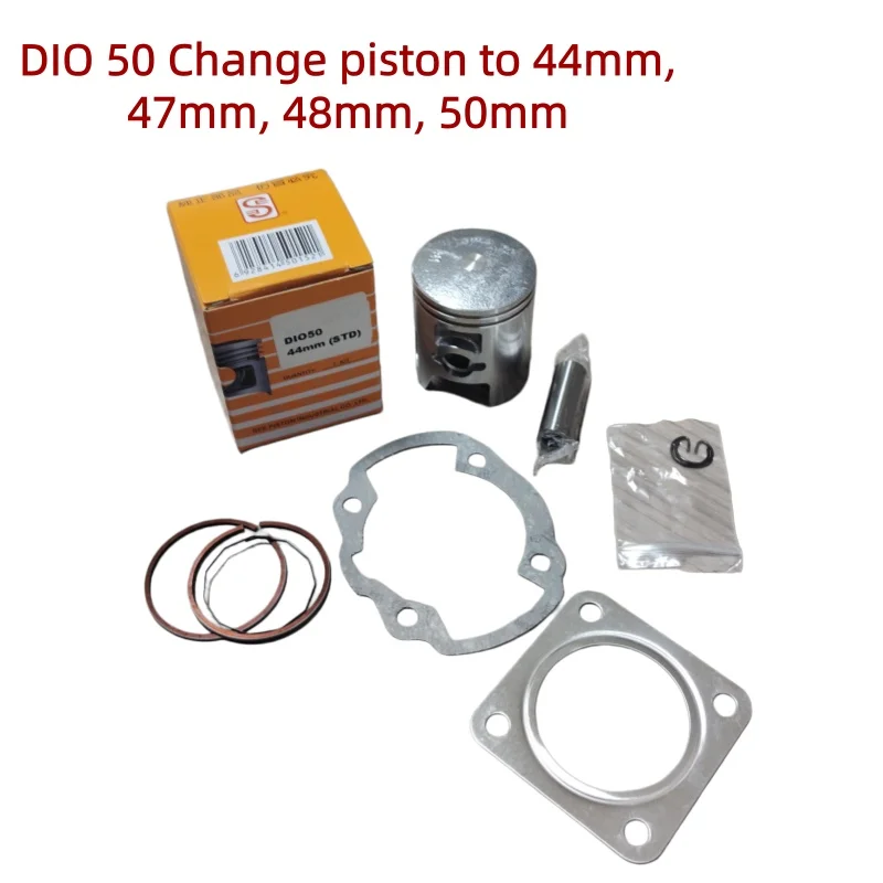 

Suitable for Honda motorcycle DIO 50 AF17 AF18 piston ring 44mm 47mm 48mm 50mm modified piston 12pin