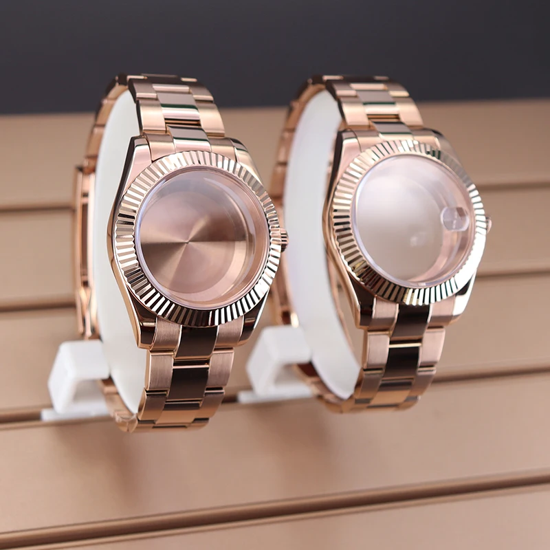 Rose Gold 36mm 40mm Men Watch Case Bracelet Parts For Nh35 Nh36 Miyota 8215 Movement 28.5mm Dial Sapphire Glass Oyster Perpetual