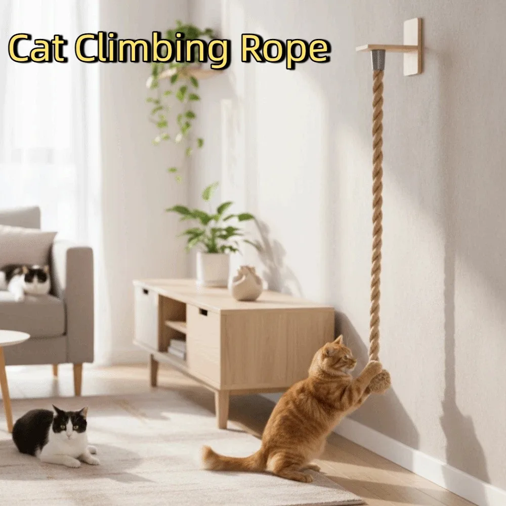 

Wear Resistant Cat Scratch Rope Bite Resistant Screw Fixation Cat Climbing Shelf Space Saving Cat Climbing Frame Play