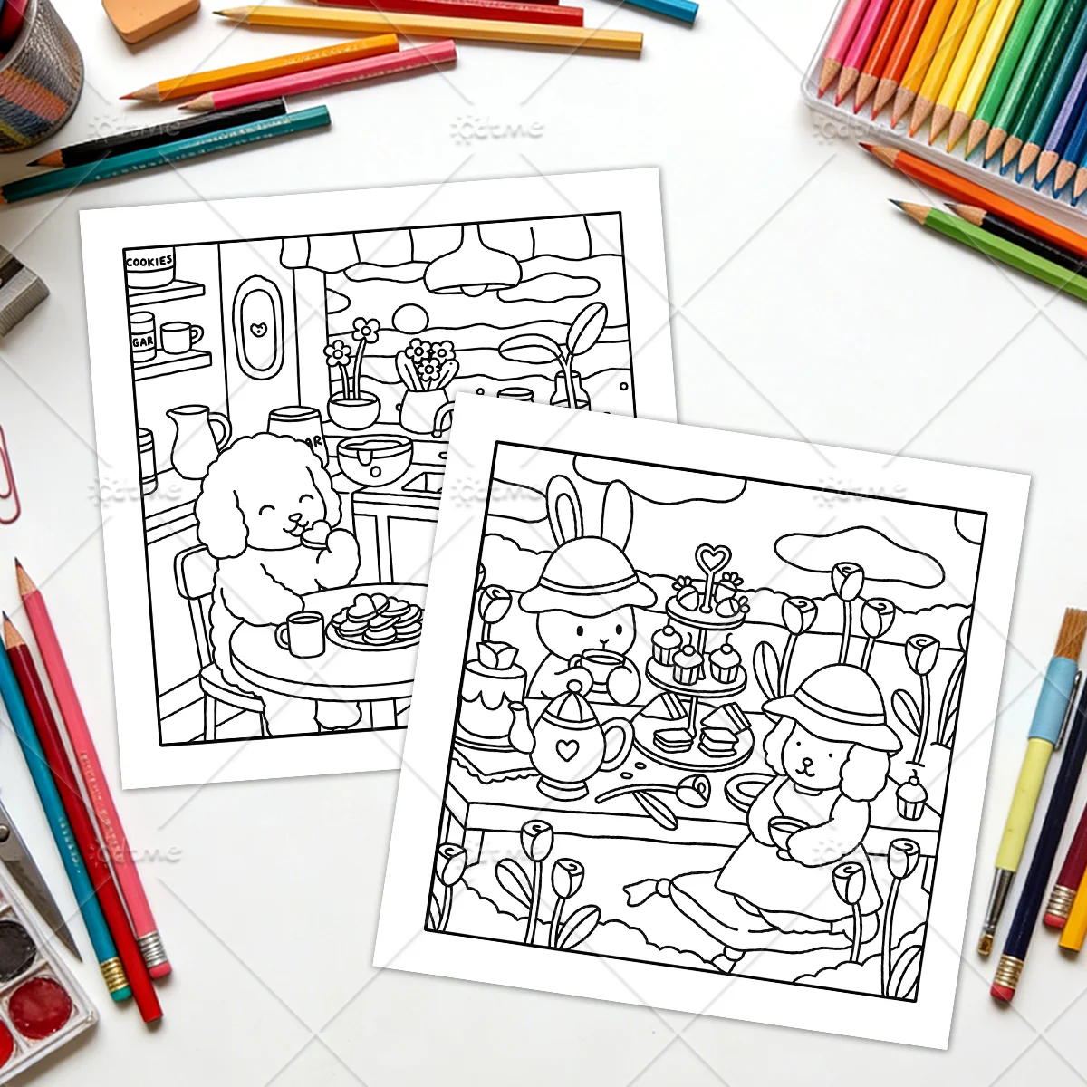 BLOOMING SPRING Malbuch für Erwachsene mit niedlichen, gemütlichen täglichen Aktivitäten zur Entspannung (Cozy Spaces Coloring) – Detail 7