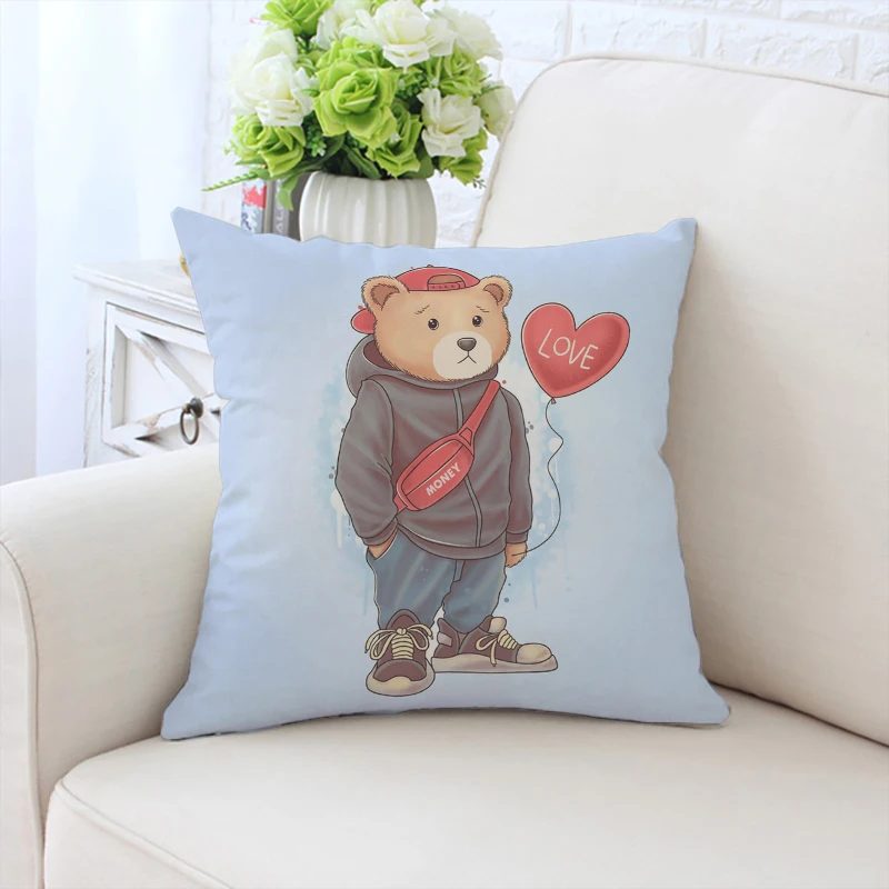 40x40cm pillowcase fashion bear sofa decoration cushion cover bed decoration pillowcase custom gift chair waist support