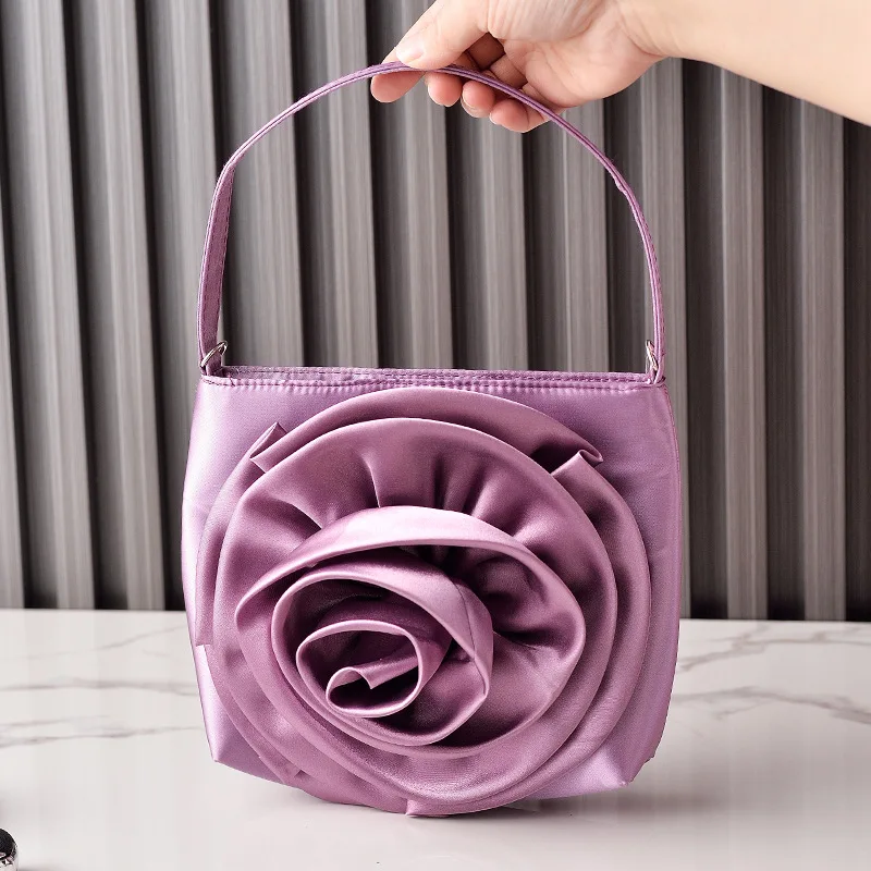 

Большая цветочная обеденная сумка в стиле ретро, трехмерная атласная сумка Cheongsam, портативная свадебная сумка для невесты и подружки невесты