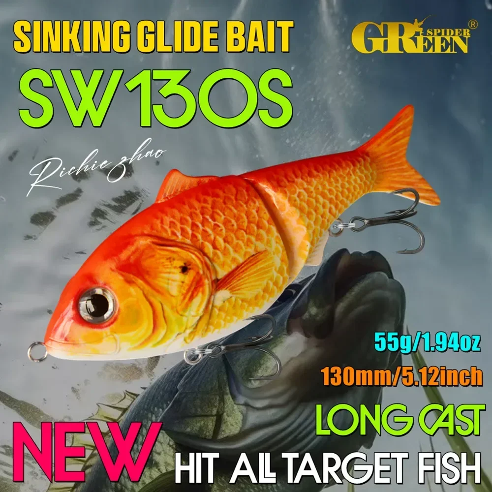 GREENSPIDER Señuelo Hundido Articulado – Ojo enfadado glide bait - imagen 5