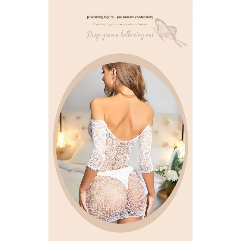 بدلة نسائية من Glow The Dark بأكمام شبكية أزرق وأخضر فاتح ملابس داخلية شفافة مخرمة فستان كلوبوير مثير للحفلات