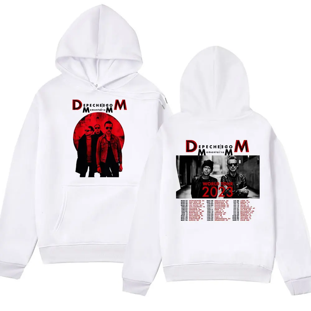 كنزة بغطاء رأس بطباعة جرافيك لموسيقى الروك البريطانية من Depche Memento Mori وللجنسين ، ملابس الشارع بحجم كبير وللجولة العالمية #2