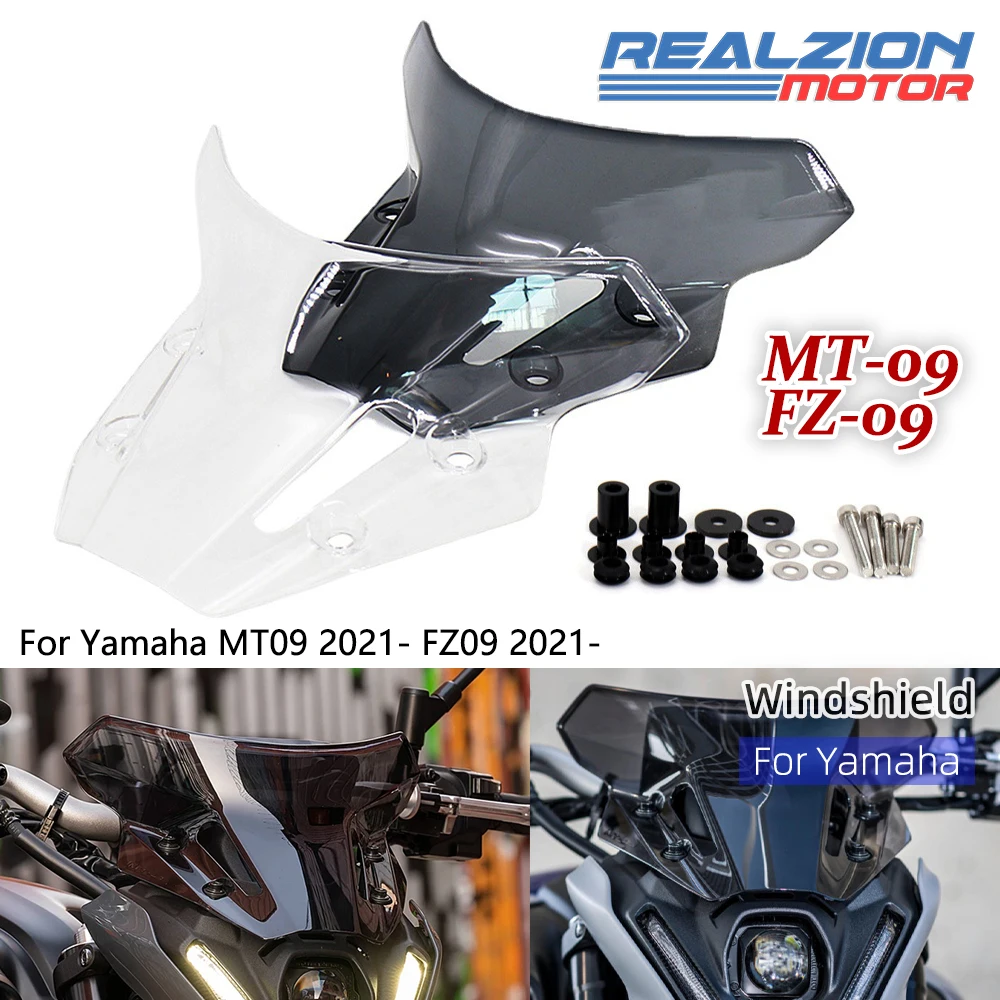 

RZ MT-09 FZ-09 2022 2023 Windscreen Motorcycle Wind screen shield Deflector Windshield For Yamaha MT09 2022 FZ09 2022 MT 09