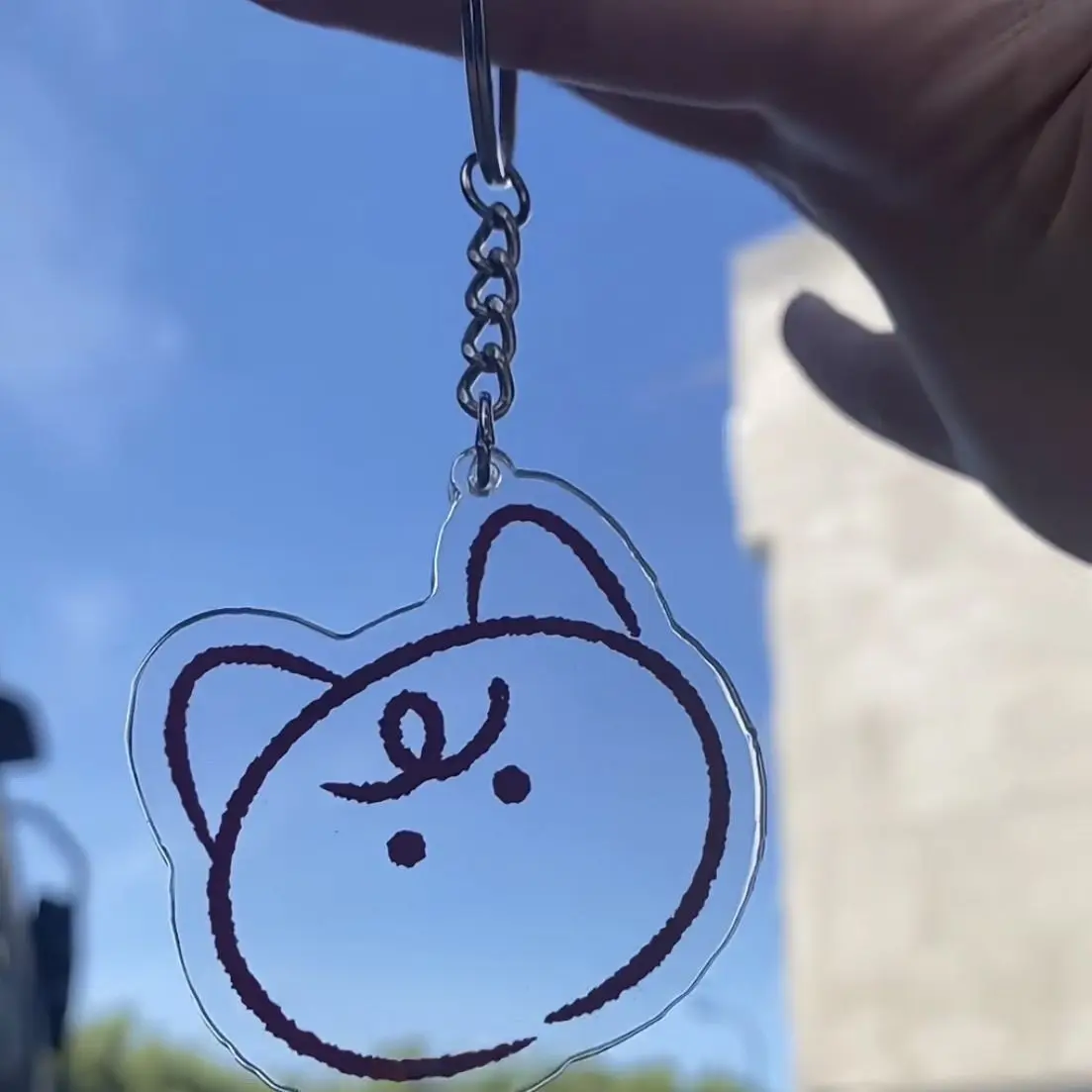 Anime Love and Deepspace Sylus Acrylic Three Cats in A Row Keychain Creativity Cartoon Keyring Q Version Delicate Xmas Gifts